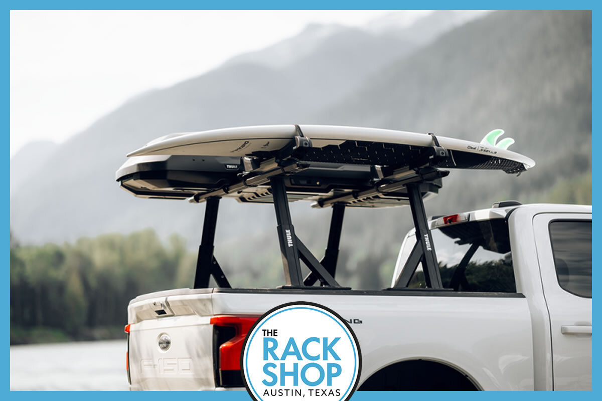 Thule Xscape truck bed rack detail showing load bar and upright design