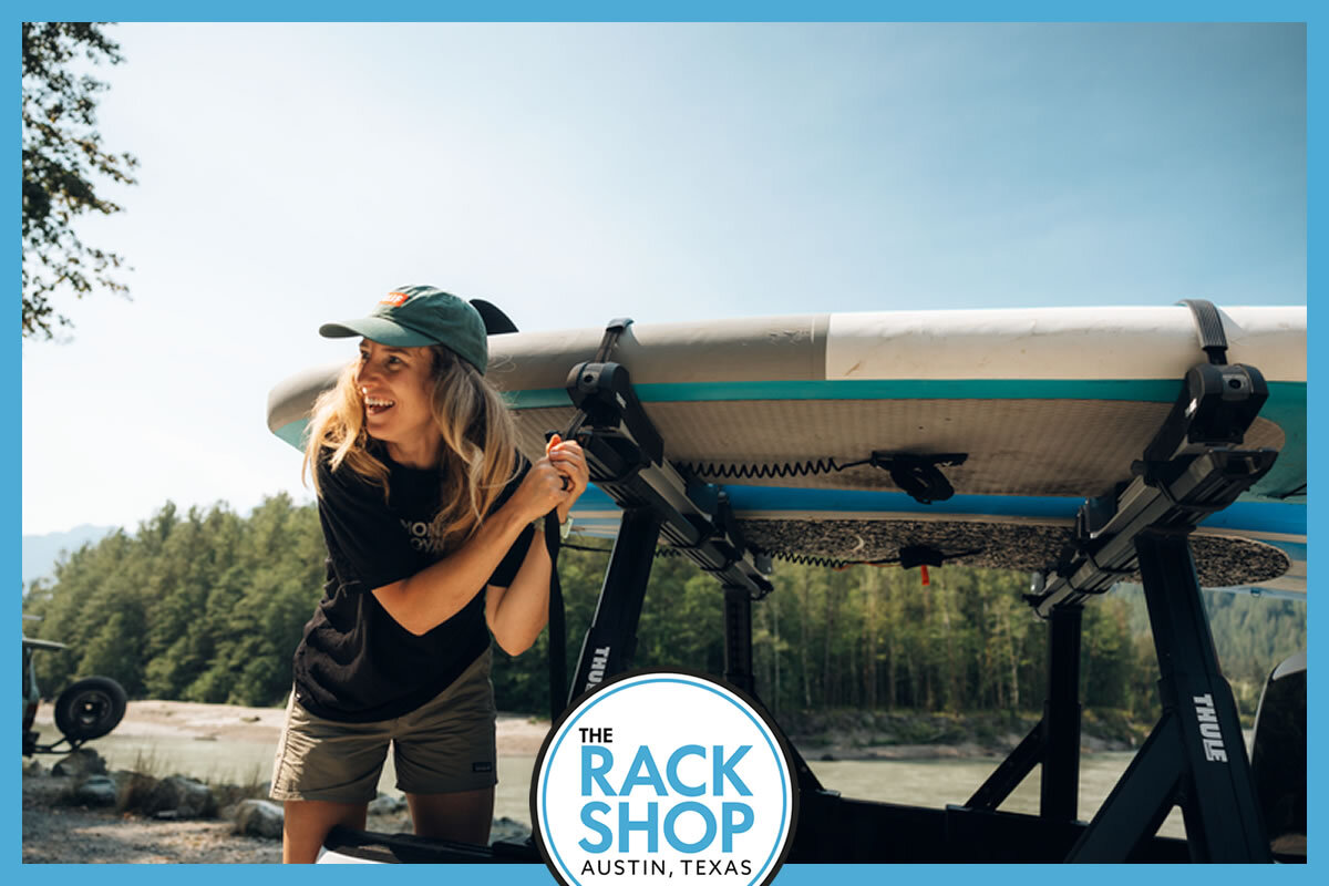 Thule Xscape bed rack shown at working height with accessories