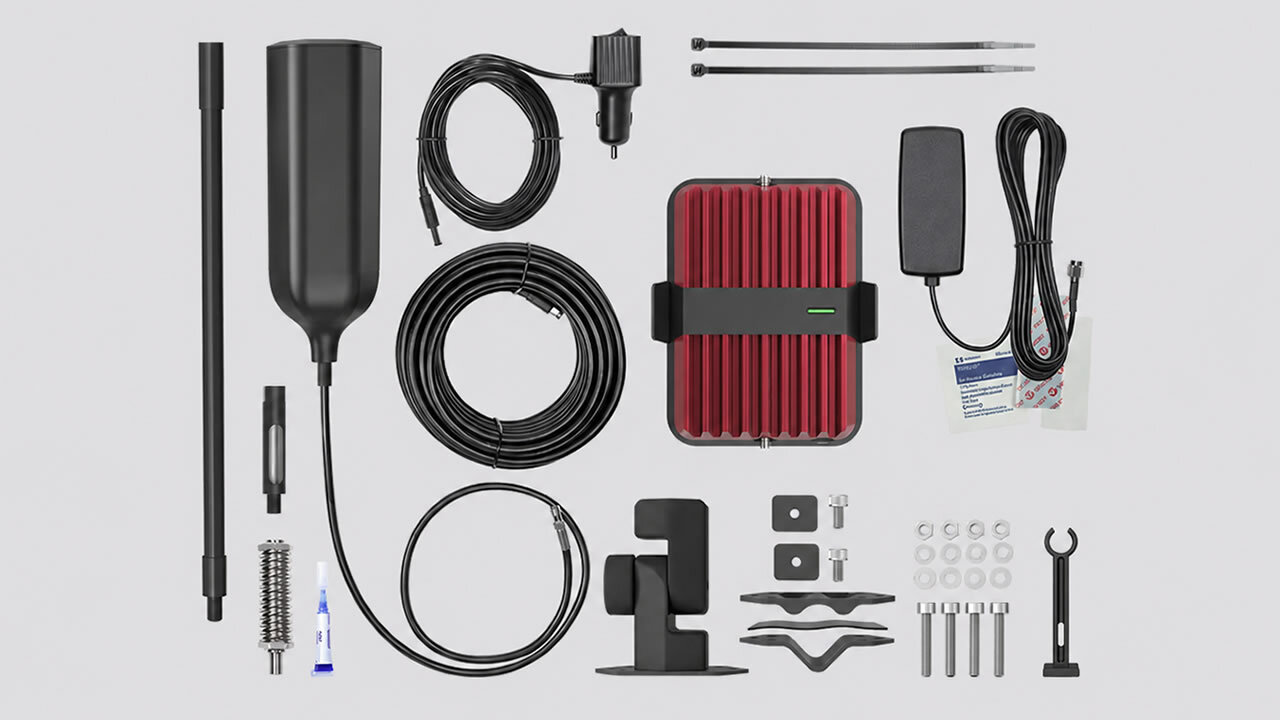 Components included with the weBoost Drive Reach Overland kit
